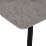 Τραπέζι Rav γκρι μαρμάρου sintered stone-μαύρο μέταλλο 140x80x75