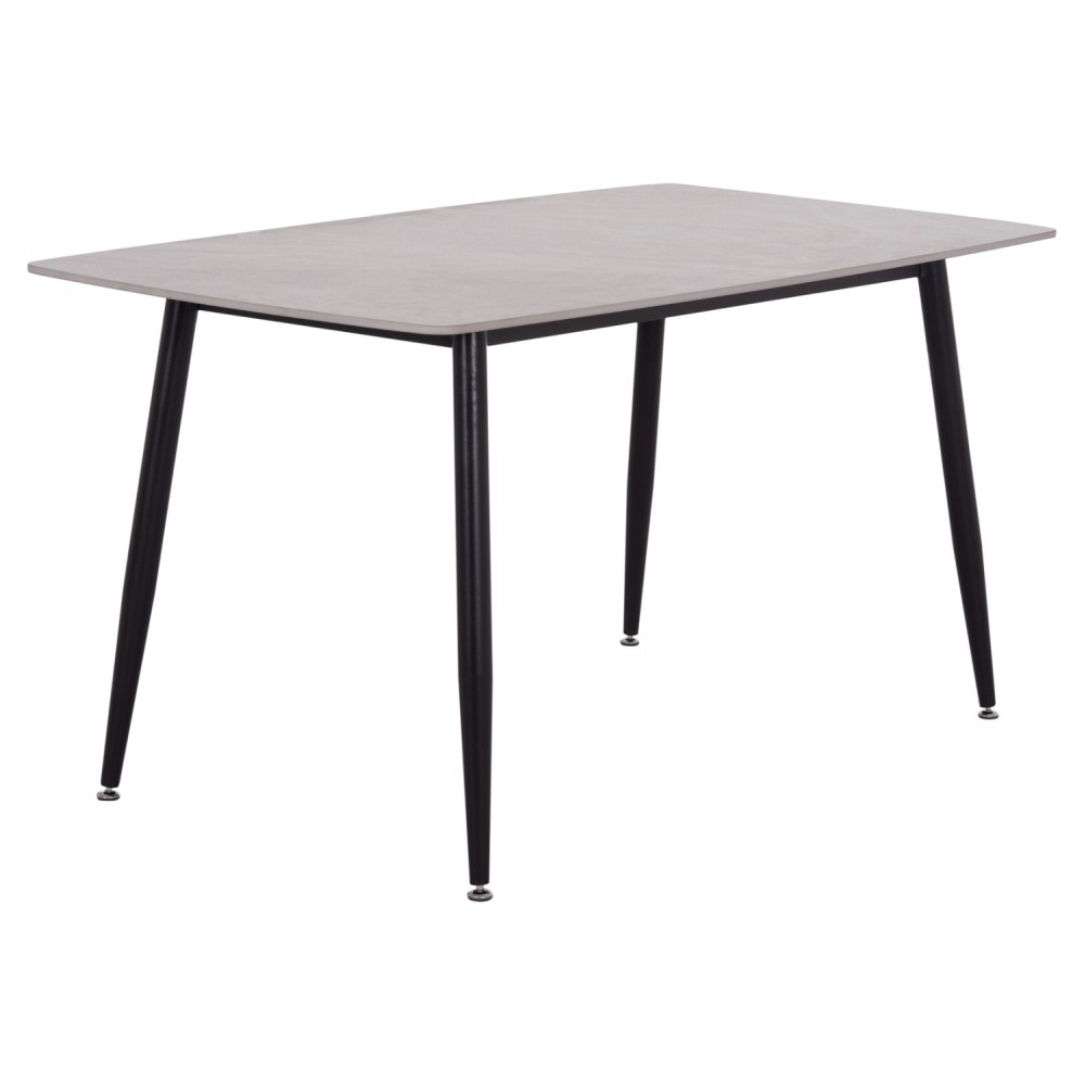 Τραπέζι Rav γκρι μαρμάρου sintered stone-μαύρο μέταλλο 140x80x75