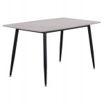 Τραπέζι Rav γκρι μαρμάρου sintered stone-μαύρο μέταλλο 140x80x75