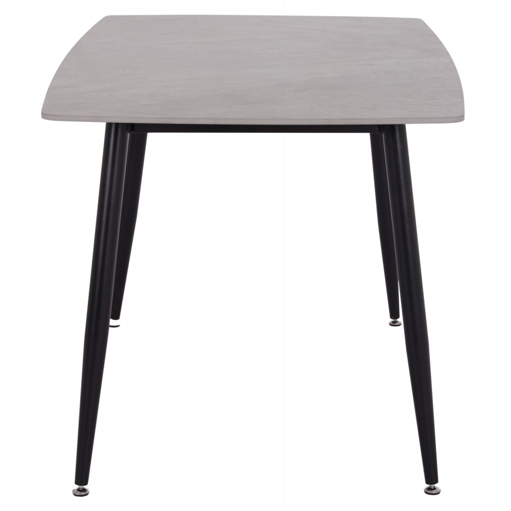 Τραπέζι Rav γκρι μαρμάρου sintered stone-μαύρο μέταλλο 140x80x75