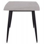 Τραπέζι Rav γκρι μαρμάρου sintered stone-μαύρο μέταλλο 140x80x75