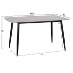 Τραπέζι Rav γκρι μαρμάρου sintered stone-μαύρο μέταλλο 140x80x75