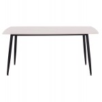 Τραπέζι Rav λευκό μαρμάρου sintered stone-μαύρο μέταλλο 160x90x75