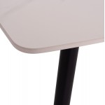 Τραπέζι Rav λευκό μαρμάρου sintered stone-μαύρο μέταλλο 160x90x75