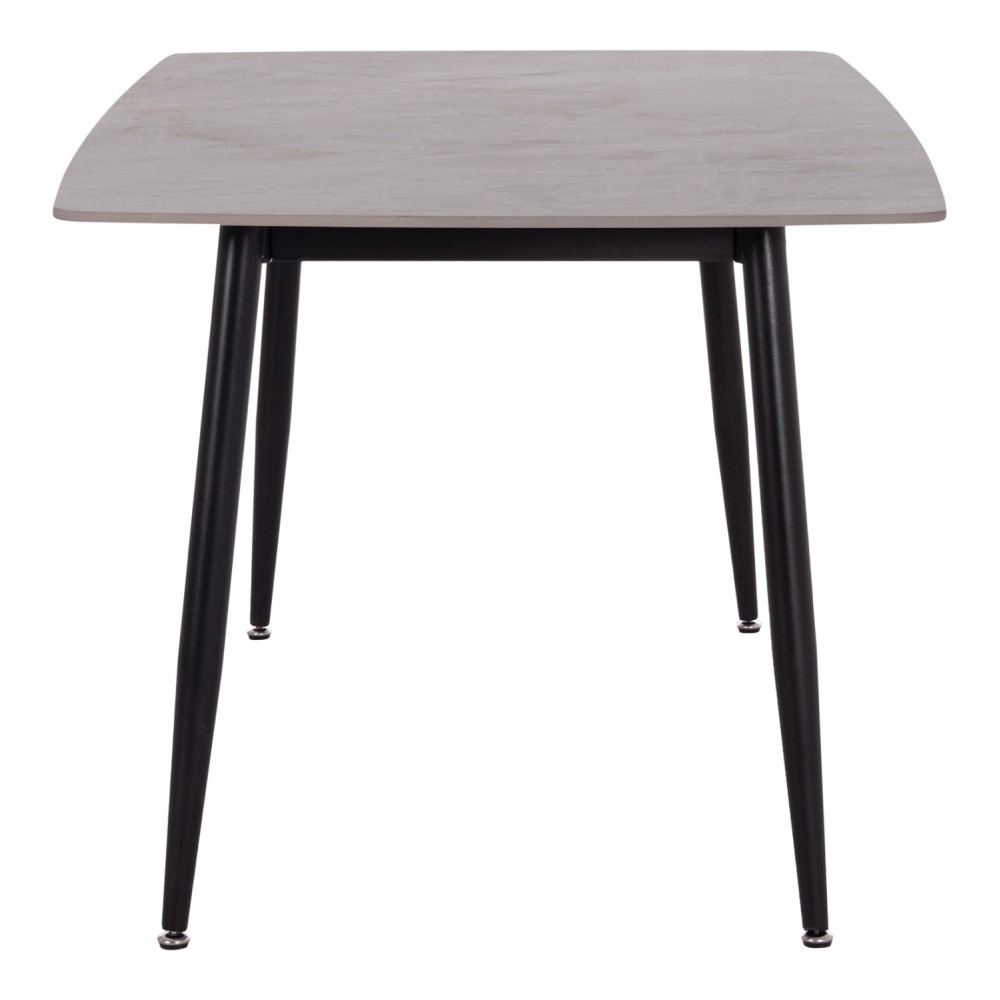 Τραπέζι Rav γκρι μαρμάρου sintered stone-μαύρο μέταλλο 160x90x75