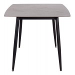 Τραπέζι Rav γκρι μαρμάρου sintered stone-μαύρο μέταλλο 160x90x75