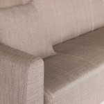 Καναπές-κρεβάτι με αποθηκευτικό χώρο διθέσιος Milos μπεζ-καφε ύφασμα 148x78x85