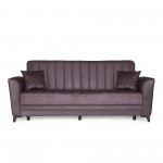 Καναπές-κρεβάτι με αποθηκευτικό χώρο τριθέσιος Anna γκρι σκούρο ύφασμα 227x85x97