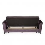 Καναπές-κρεβάτι με αποθηκευτικό χώρο τριθέσιος Anna γκρι σκούρο ύφασμα 227x85x97