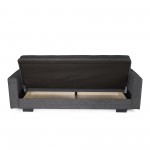 Καναπές-κρεβάτι Ferren με αποθηκευτικό χώρο τριθέσιος βαρέως τύπου γκρι σκούρο ύφασμα 223x85x97
