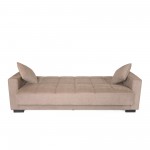 Καναπές-κρεβάτι Ferren με αποθηκευτικό χώρο τριθέσιος βαρέως τύπου μπεζ-καφέ ύφασμα 223x85x97