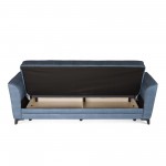 Καναπές-κρεβάτι με αποθηκευτικό χώρο τριθέσιος Anna γκρι-μπλε ύφασμα 227x85x97