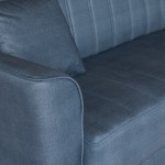 Καναπές-κρεβάτι με αποθηκευτικό χώρο τριθέσιος Anna γκρι-μπλε ύφασμα 227x85x97