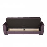 Καναπές-κρεβάτι με αποθηκευτικό χώρο τριθέσιος Flam γκρι ύφασμα 216x85x80