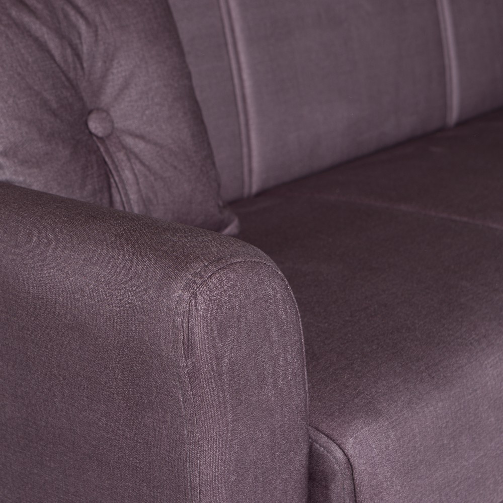 Καναπές-κρεβάτι με αποθηκευτικό χώρο τριθέσιος Flam γκρι ύφασμα 216x85x80