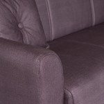 Καναπές-κρεβάτι με αποθηκευτικό χώρο τριθέσιος Flam γκρι ύφασμα 216x85x80