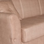 Καναπές-κρεβάτι με αποθηκευτικό χώρο τριθέσιος Flam μπεζ ύφασμα 216x85x80