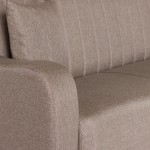 Καναπές-κρεβάτι με αποθηκευτικό χώρο τριθέσιος Rudy καφέ-μπεζ ύφασμα 204x78x85