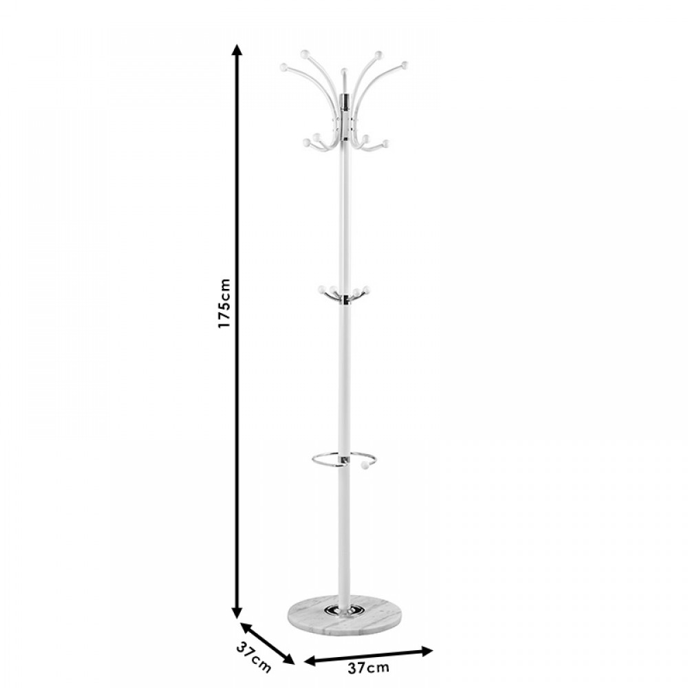 Καλόγερος ρούχων Colo μέταλλο λευκό Φ37x175εκ