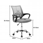 Καρέκλα γραφείου Lila με ανάκλιση ύφασμα mesh σε μπλε-μαύρη απόχρωση και βάση χρωμίου 60x48x85-95