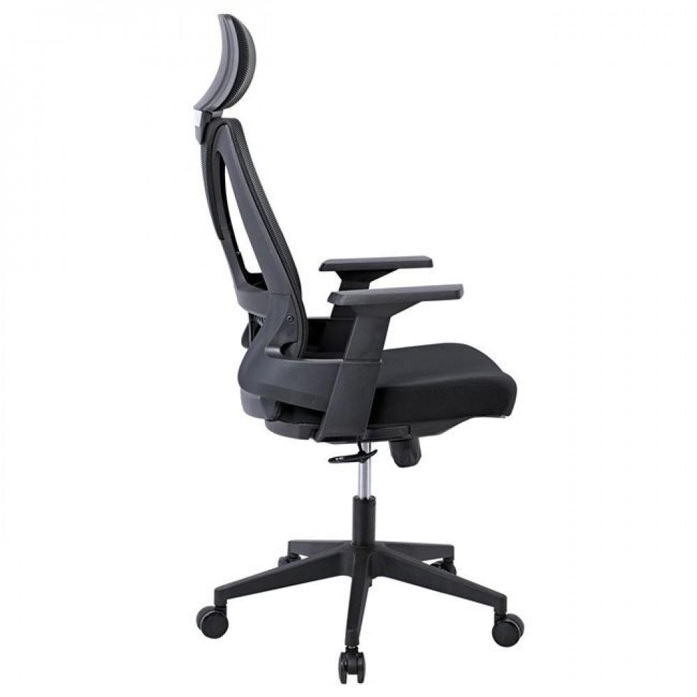 Καρέκλα γραφείου διευθυντή Andy ύφασμα mesh μαύρο 50x50x114/124