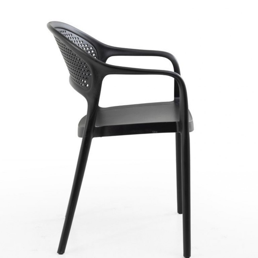 Πολυθρόνα Paros pp σε μαύρη απόχρωση 57x50x80