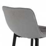 Σκαμπό μπαρ "MODO" μεσαίου ύψους από ύφασμα/μέταλλο σε γκρι/μαύρο χρώμα 44x48x88