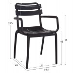 Πολυθρόνα illy στοιβαζόμενη pp μαύρη απόχρωση 56x58x81