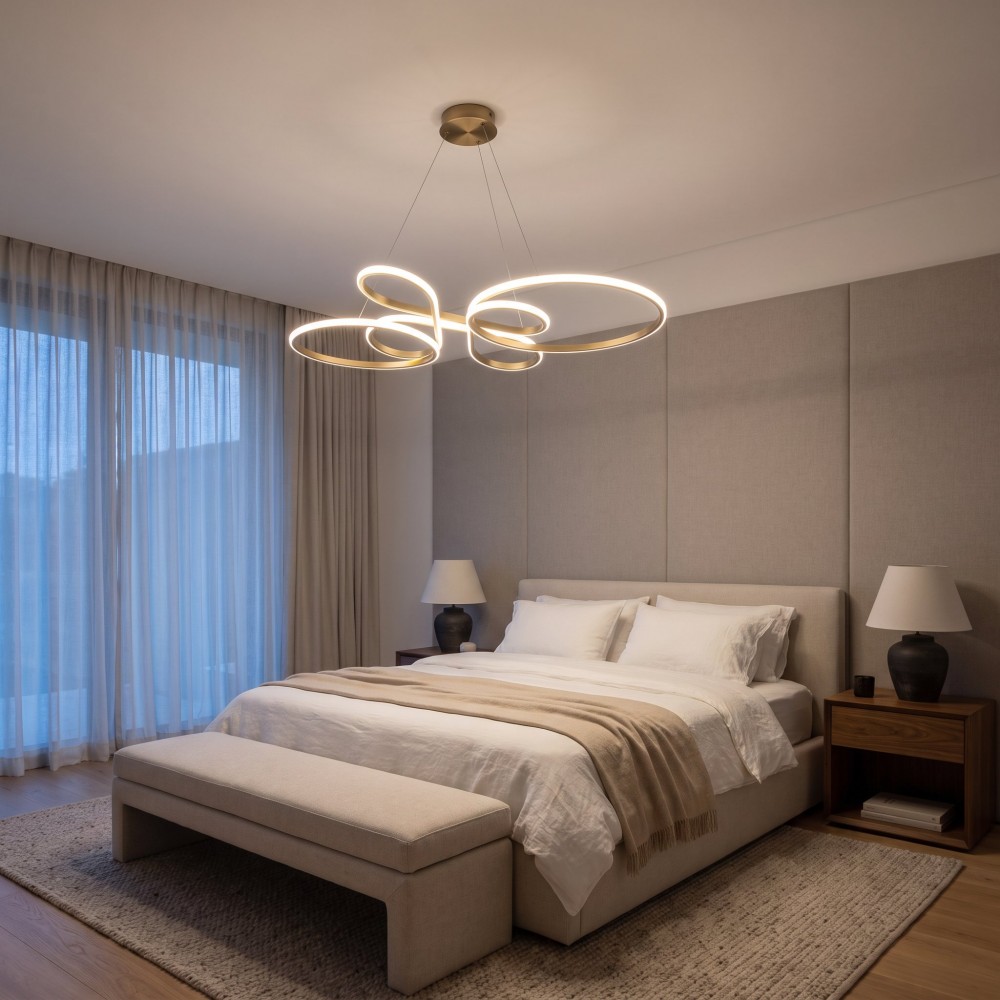 Φωτιστικό οροφής Giovanni led μέταλλο μπρονζε 70x30x70