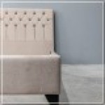 Κρεβάτι διπλό "NAPOLI" από ύφασμα σε χρώμα εκρού 160x200x120