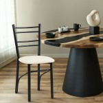 Καρέκλα από μέταλλο/PU σε χρώμα μαύρο/λευκό 37x40x87