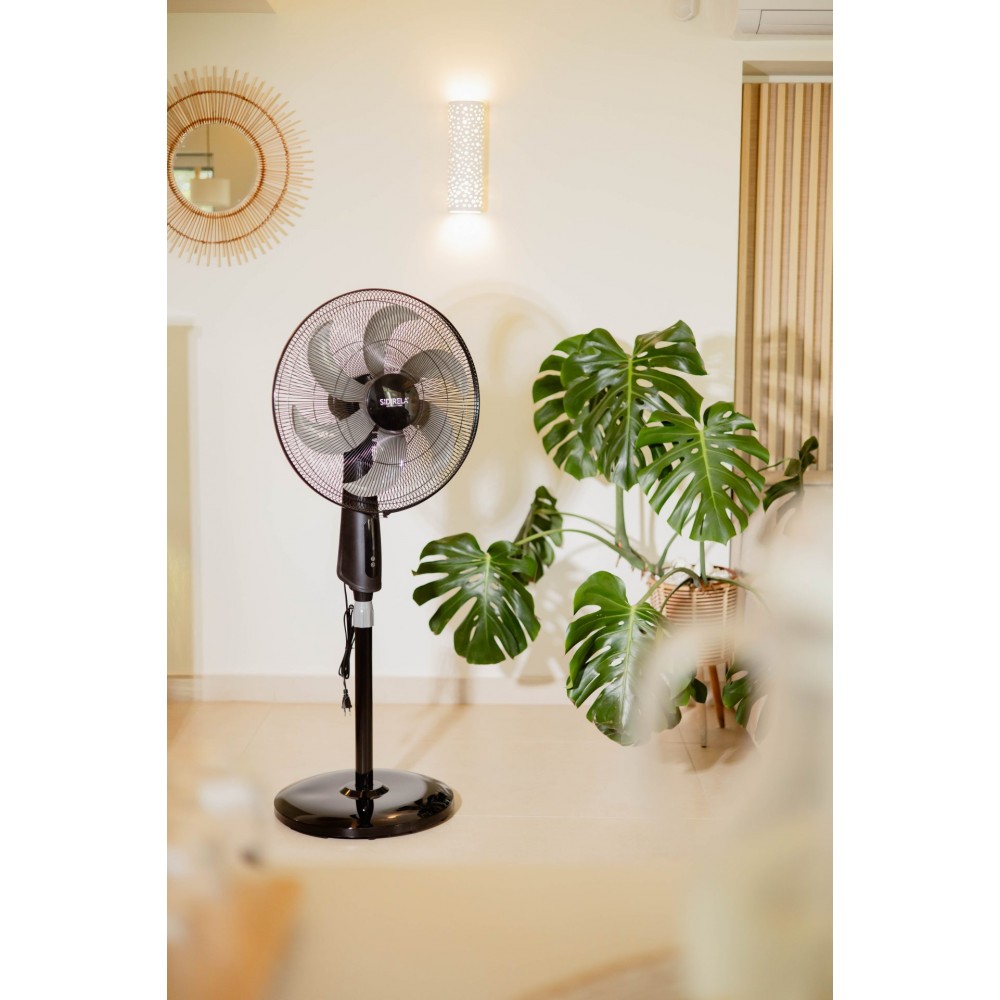 Ανεμιστήρας δαπέδου TURBO με ορθοστάτη τηλεχειριζόμενος σε μαύρο χρώμα 46” 80W