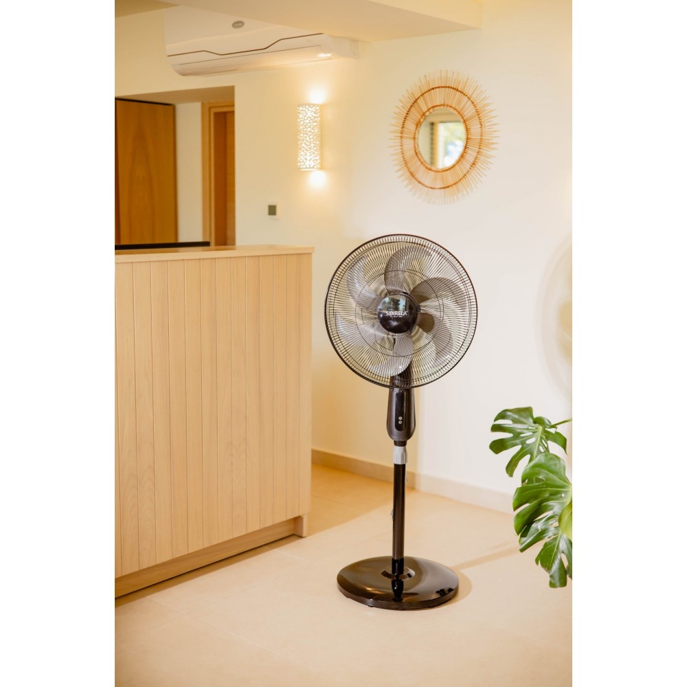 Ανεμιστήρας δαπέδου TURBO με ορθοστάτη τηλεχειριζόμενος σε μαύρο χρώμα 46” 80W