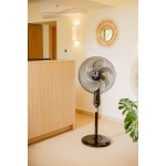 Ανεμιστήρας δαπέδου TURBO με ορθοστάτη τηλεχειριζόμενος σε μαύρο χρώμα 46” 80W