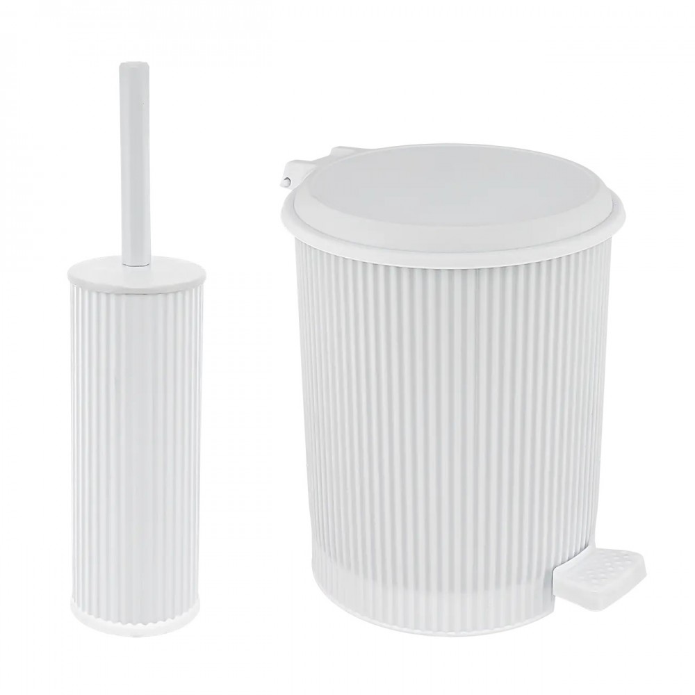 Σετ πεντάλ-πιγκάλ "ΝΟΣΤΑΛΓΙΑ" από πλαστικό σε χρώμα λευκό 7Lt