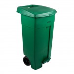 Κάδος απορριμμάτων πλαστικός με πεντάλ σε χρώμα πράσινο 120lt