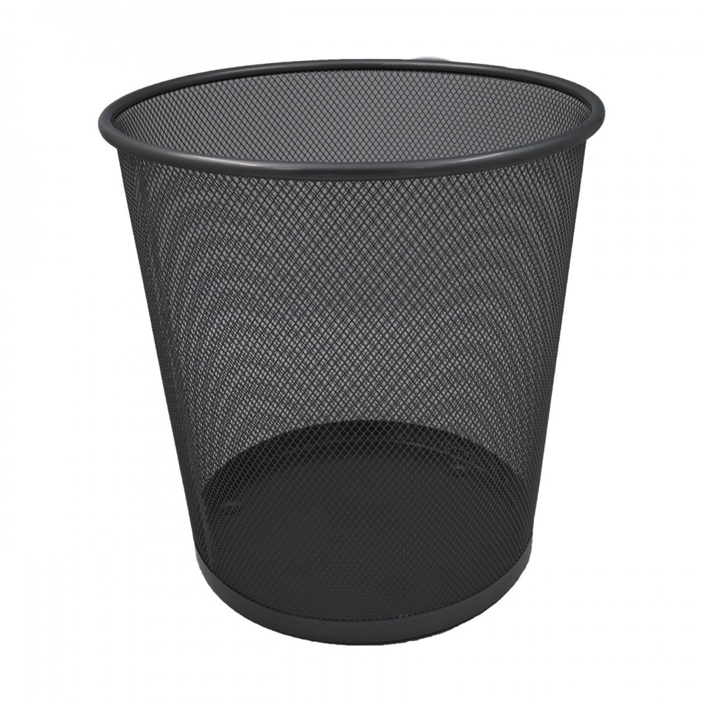 Καλάθι αχρήστων "SILVER" σε μαύρο χρώμα 26x26x28