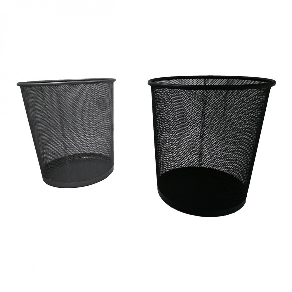 Καλάθι αχρήστων "SILVER" σε μαύρο χρώμα 26x26x28
