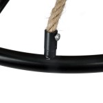GloboStar® PENNSYLVANIA 00542 Vintage Κρεμαστό Φωτιστικό Οροφής Πολύφωτο 8 x E14 Μαύρο Μεταλλικό Πολυέλαιος με Μπεζ Σχοινί Φ64 x Y63cm