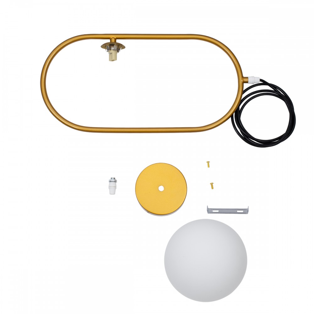 GloboStar® HAMBURG 00590 Μοντέρνο Κρεμαστό Φωτιστικό Οροφής Μονόφωτο 1 x G9 Χρυσό Μεταλλικό Γυάλινο Μπάλα Μ20 x Π15 x Υ40cm