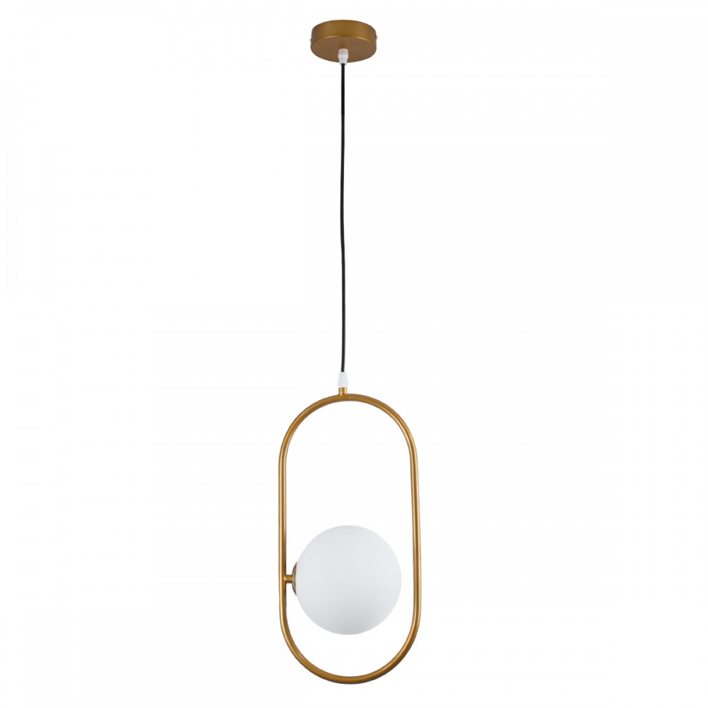 GloboStar® HAMBURG 00590 Μοντέρνο Κρεμαστό Φωτιστικό Οροφής Μονόφωτο 1 x G9 Χρυσό Μεταλλικό Γυάλινο Μπάλα Μ20 x Π15 x Υ40cm