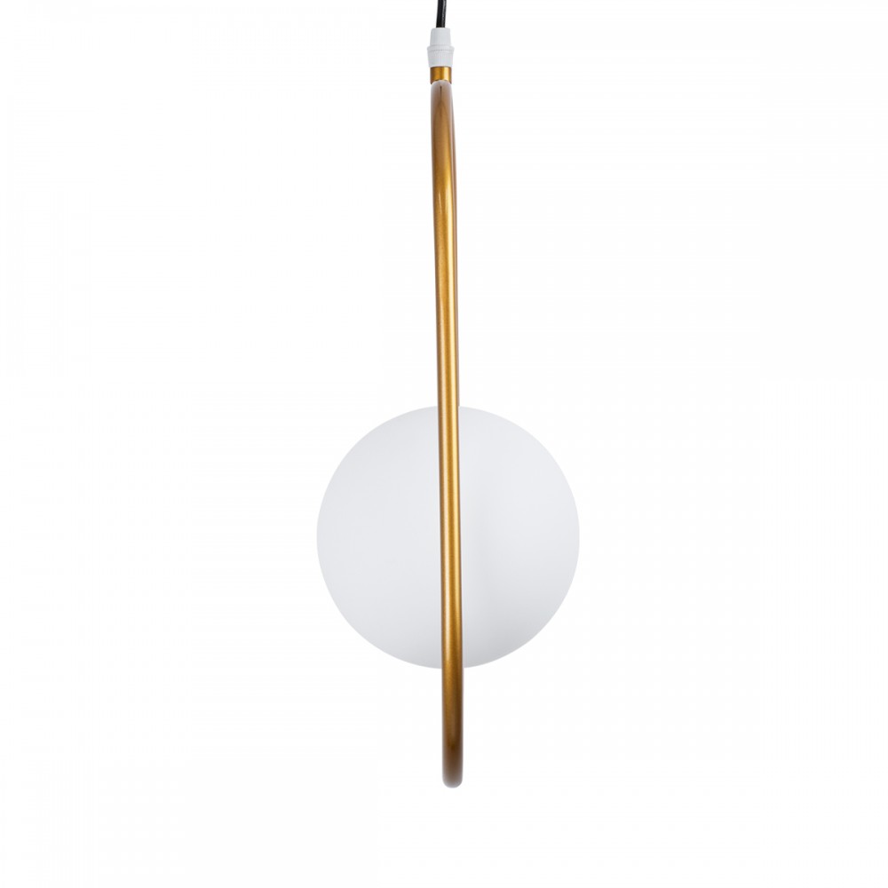 GloboStar® HAMBURG 00590 Μοντέρνο Κρεμαστό Φωτιστικό Οροφής Μονόφωτο 1 x G9 Χρυσό Μεταλλικό Γυάλινο Μπάλα Μ20 x Π15 x Υ40cm