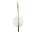 GloboStar® HAMBURG 00590 Μοντέρνο Κρεμαστό Φωτιστικό Οροφής Μονόφωτο 1 x G9 Χρυσό Μεταλλικό Γυάλινο Μπάλα Μ20 x Π15 x Υ40cm