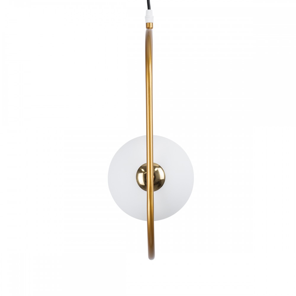 GloboStar® HAMBURG 00590 Μοντέρνο Κρεμαστό Φωτιστικό Οροφής Μονόφωτο 1 x G9 Χρυσό Μεταλλικό Γυάλινο Μπάλα Μ20 x Π15 x Υ40cm