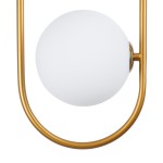 GloboStar® HAMBURG 00590 Μοντέρνο Κρεμαστό Φωτιστικό Οροφής Μονόφωτο 1 x G9 Χρυσό Μεταλλικό Γυάλινο Μπάλα Μ20 x Π15 x Υ40cm