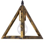 GloboStar® TRIANGLE 00624 Μοντέρνο Κρεμαστό Φωτιστικό Οροφής Τρίφωτο 3 x E27 Μπρούτζινο Μεταλλικό Πλέγμα Μ70 x Π22 x Y130cm