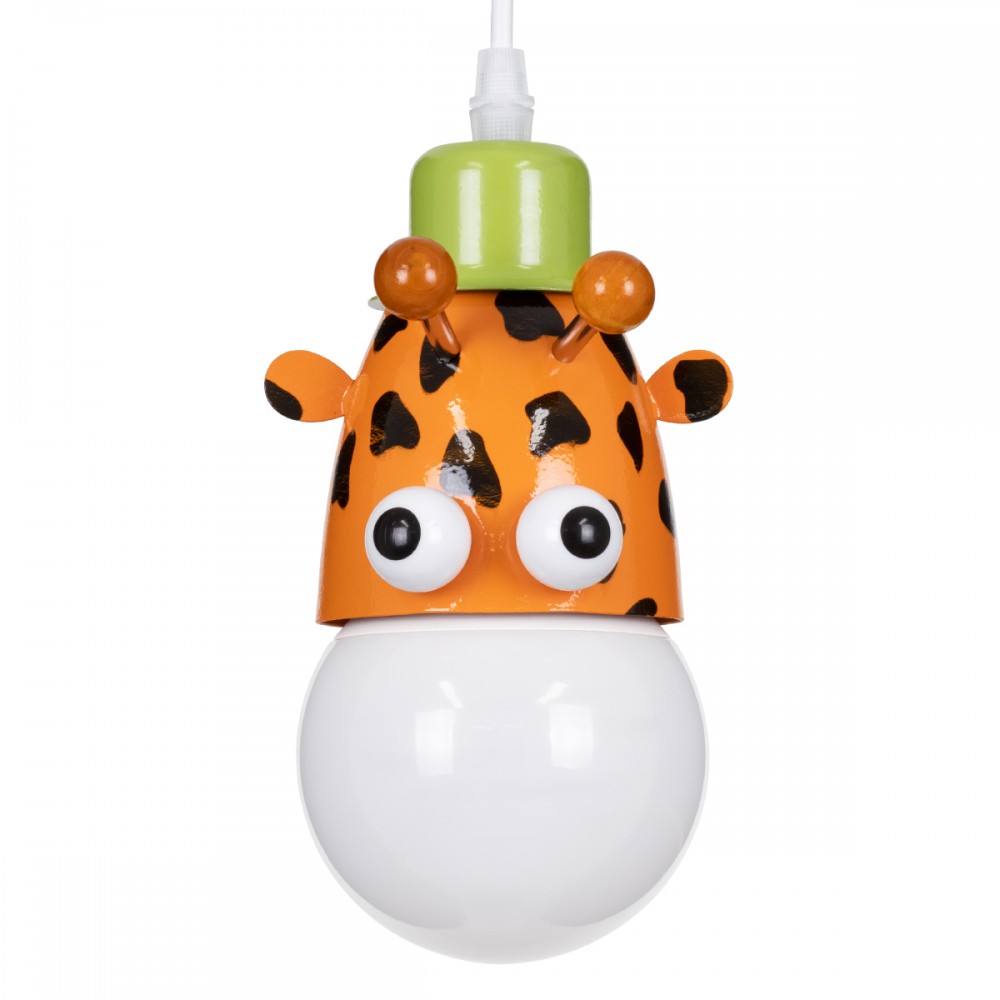 GloboStar® GIRAFFE 00638 Παιδικό Κρεμαστό Φωτιστικό Φιγούρα Μονόφωτο 1 x E27 IP20 Πολύχρωμο Μέταλλο - Μ12 x Π10.5 x Υ13.5cm
