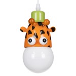 GloboStar® GIRAFFE 00638 Μοντέρνο Κρεμαστό Παιδικό Φωτιστικό Οροφής Μονόφωτο 1 x E27 Λευκό Πράσινο Πορτοκαλί Μαύρο Μεταλλικό Μ12 x Π10.5 x Υ13.5cm