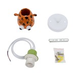 GloboStar® GIRAFFE 00638 Μοντέρνο Κρεμαστό Παιδικό Φωτιστικό Οροφής Μονόφωτο 1 x E27 Λευκό Πράσινο Πορτοκαλί Μαύρο Μεταλλικό Μ12 x Π10.5 x Υ13.5cm