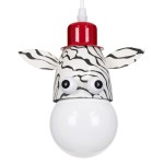 GloboStar® ZEBRA 00639 Μοντέρνο Κρεμαστό Παιδικό Φωτιστικό Οροφής Μονόφωτο 1 x E27 Λευκό Μαύρο Μεταλλικό Μ19 x Π10.5 x Υ13.5cm
